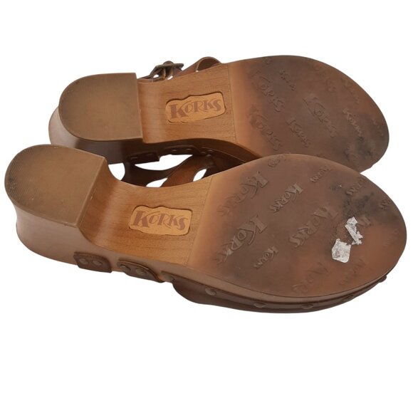 Korks Abloom Heeled Clog Stud Detail Faux Leather Sandals SZ 9 - Picture 14 of 16